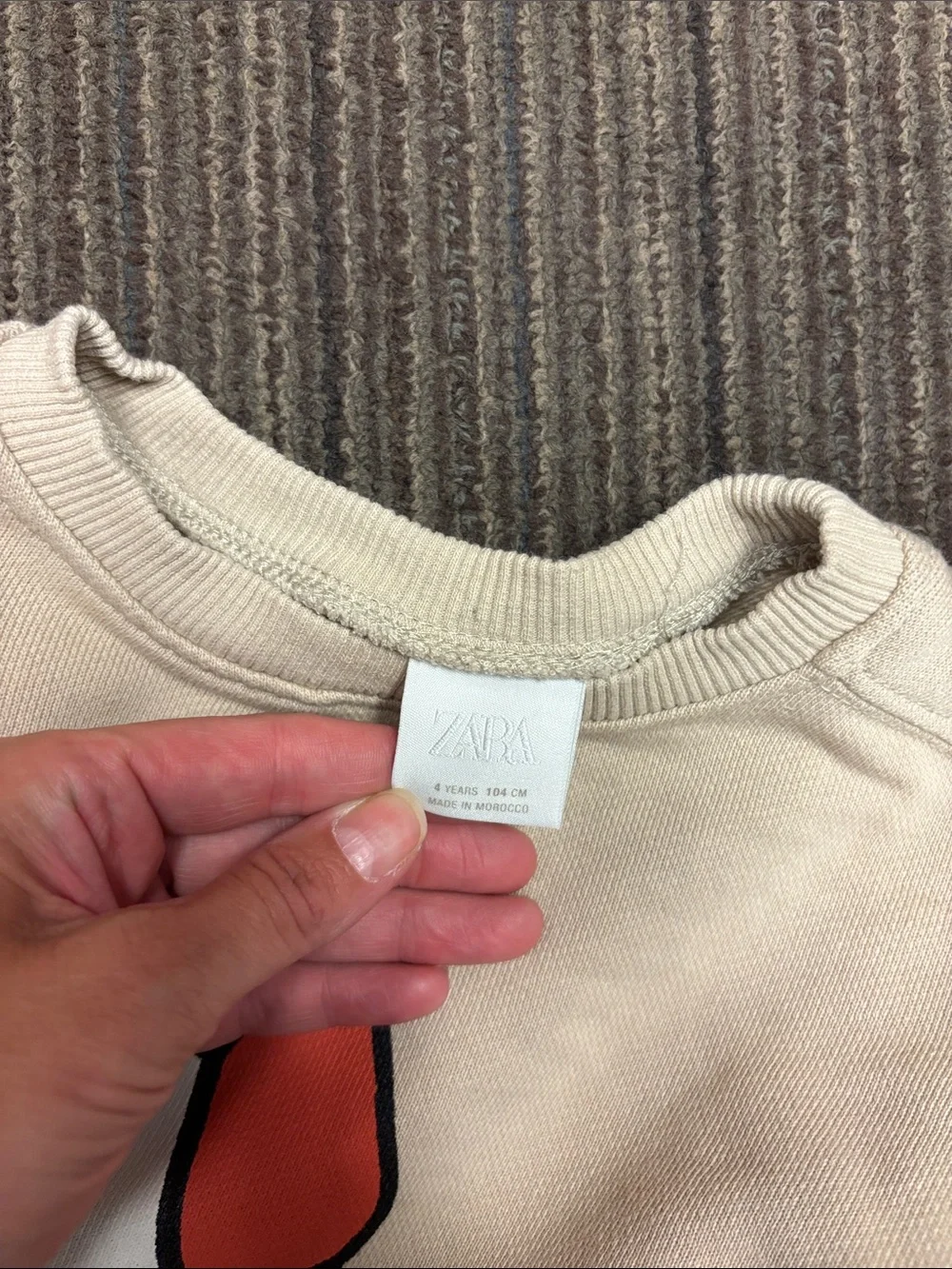 Beige Sweatshirt ZARA 4T NWOT the dog academy